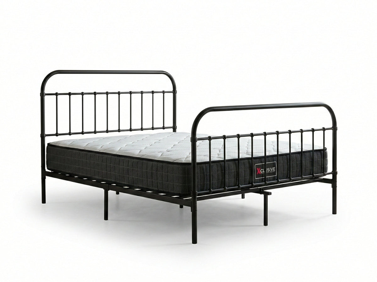 Darcy Metal Bed Frame Black & Xclusive X20 Mattress - King