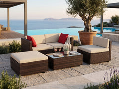 Caelan 5-Piece Outdoor Set - Brown + Beige