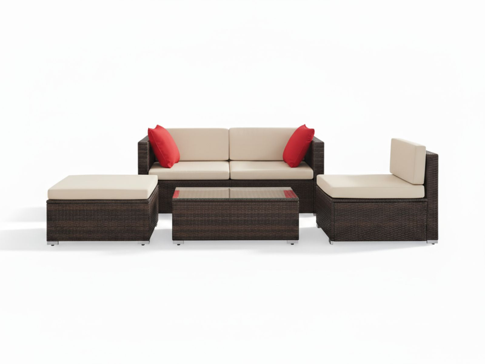 Caelan 5-Piece Outdoor Set - Brown + Beige
