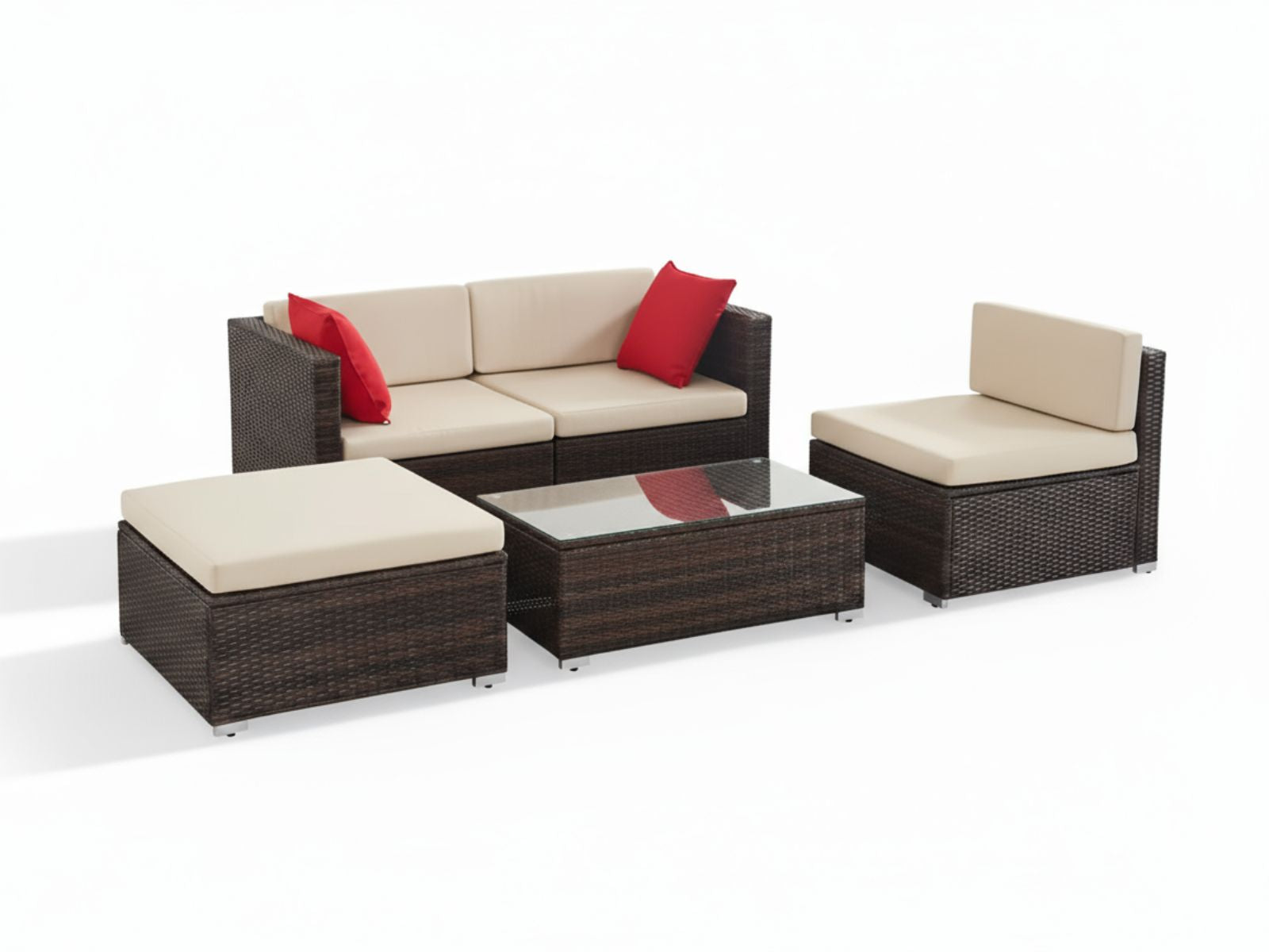 Caelan 5-Piece Outdoor Set - Brown + Beige
