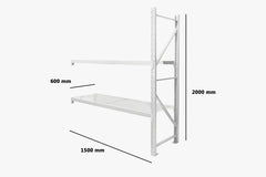 2-Layer Longspan Shelving Add-On Grey White – 1.5 M