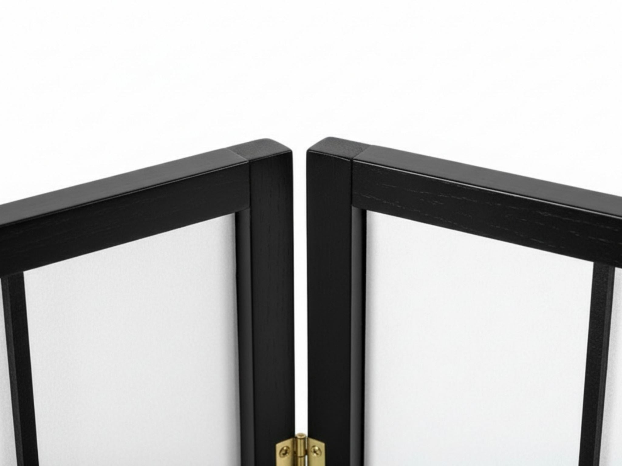 6-Panel Room Divider with Bamboo Pattern - Black