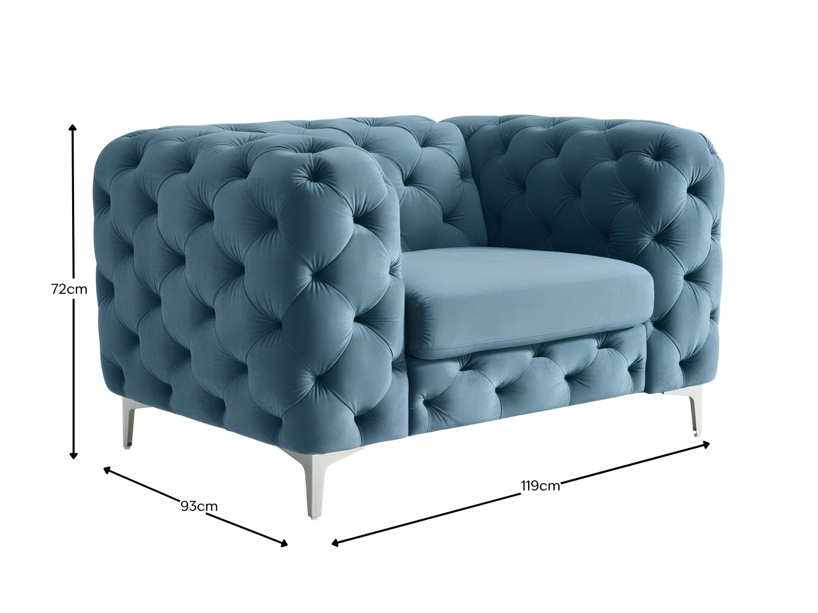Adam Velvet Armchair - Royal Blue