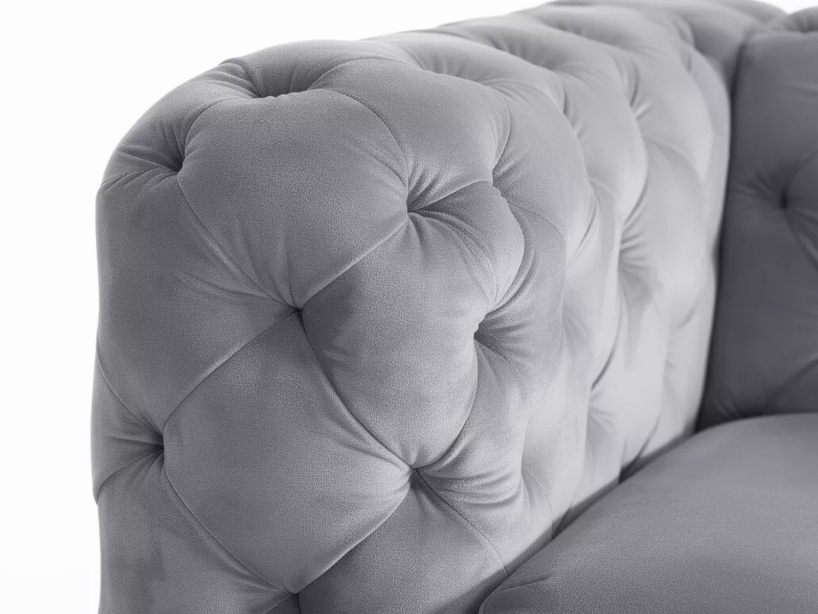 Adam Velvet Armchair - Grey