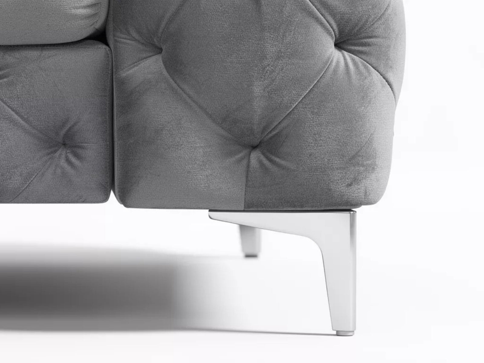 Adam Velvet Armchair - Grey