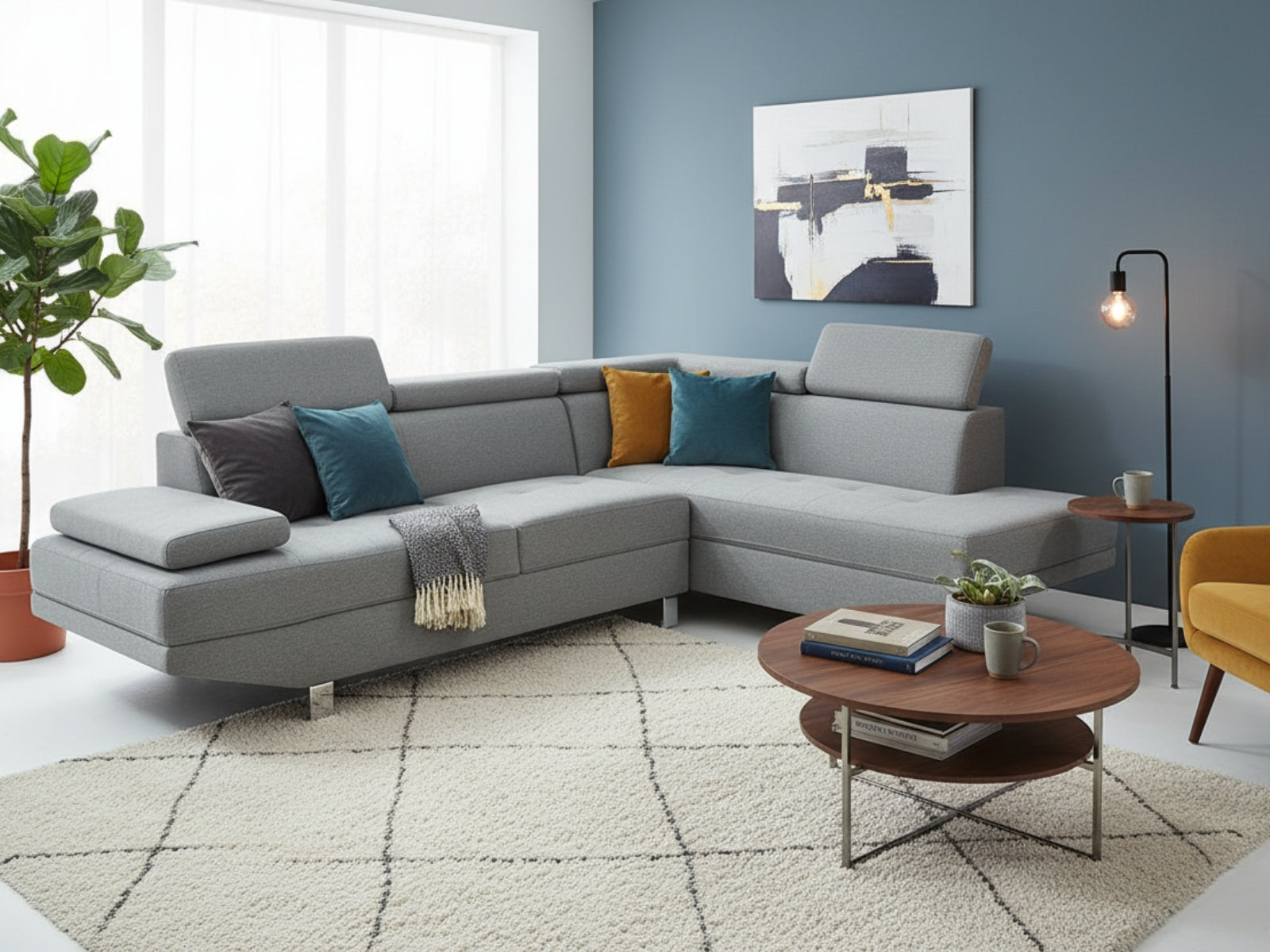 Briz Liene Sectional Sofa - Grey