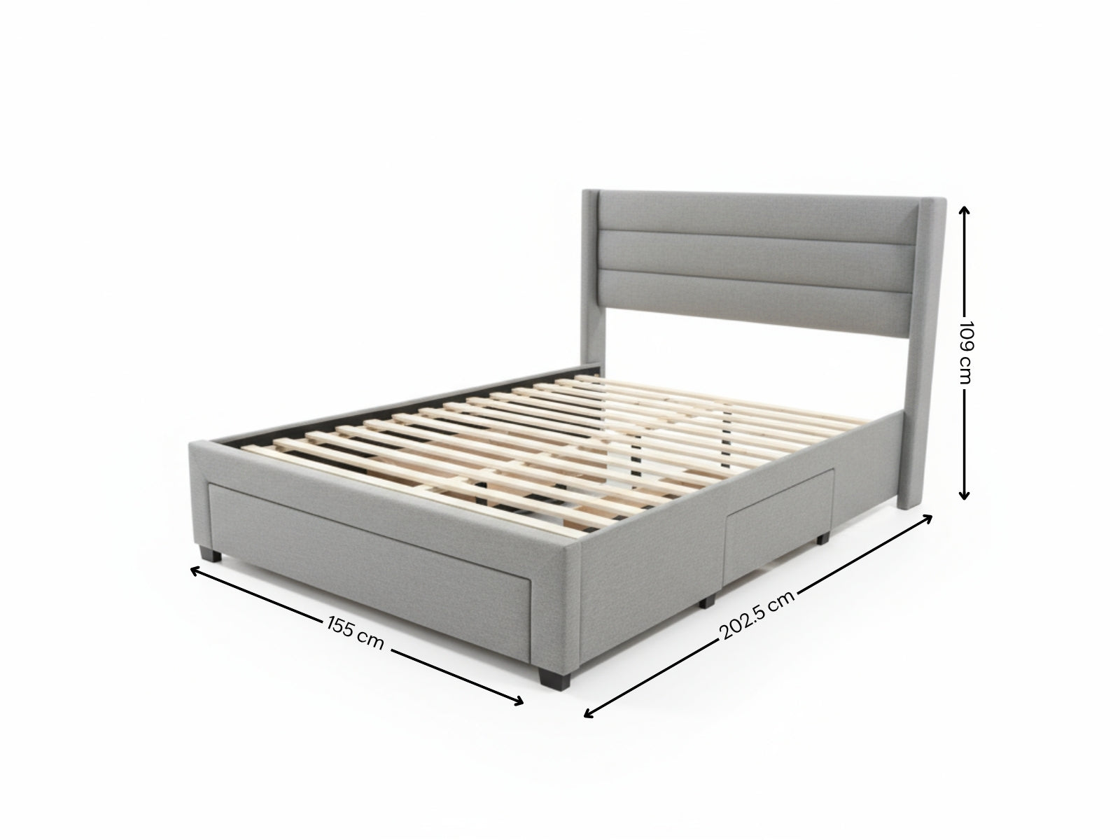 Coronado-A Bed Frame With Drawers - Double