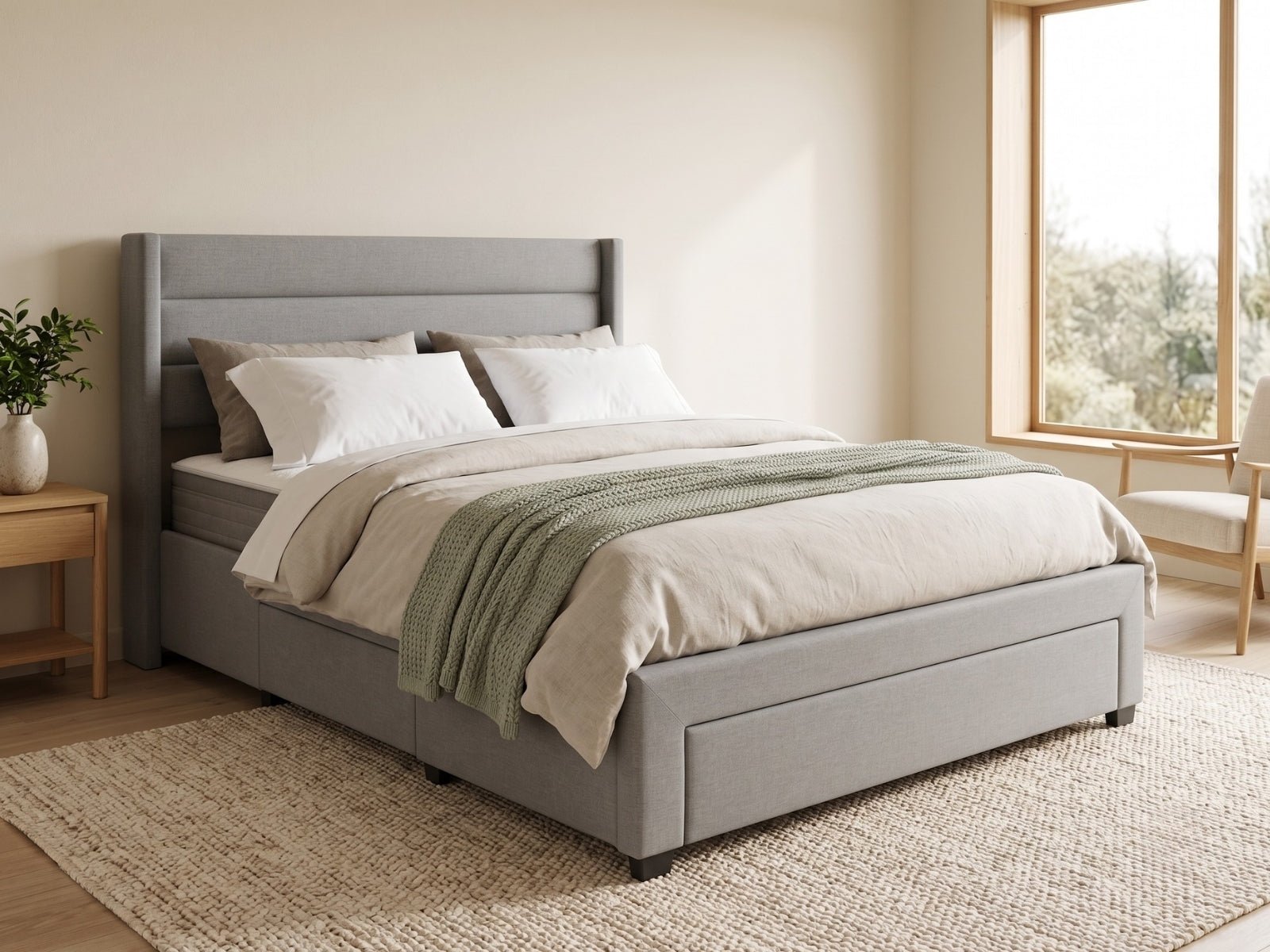 Coronado-A Bed Frame With Drawers - Double