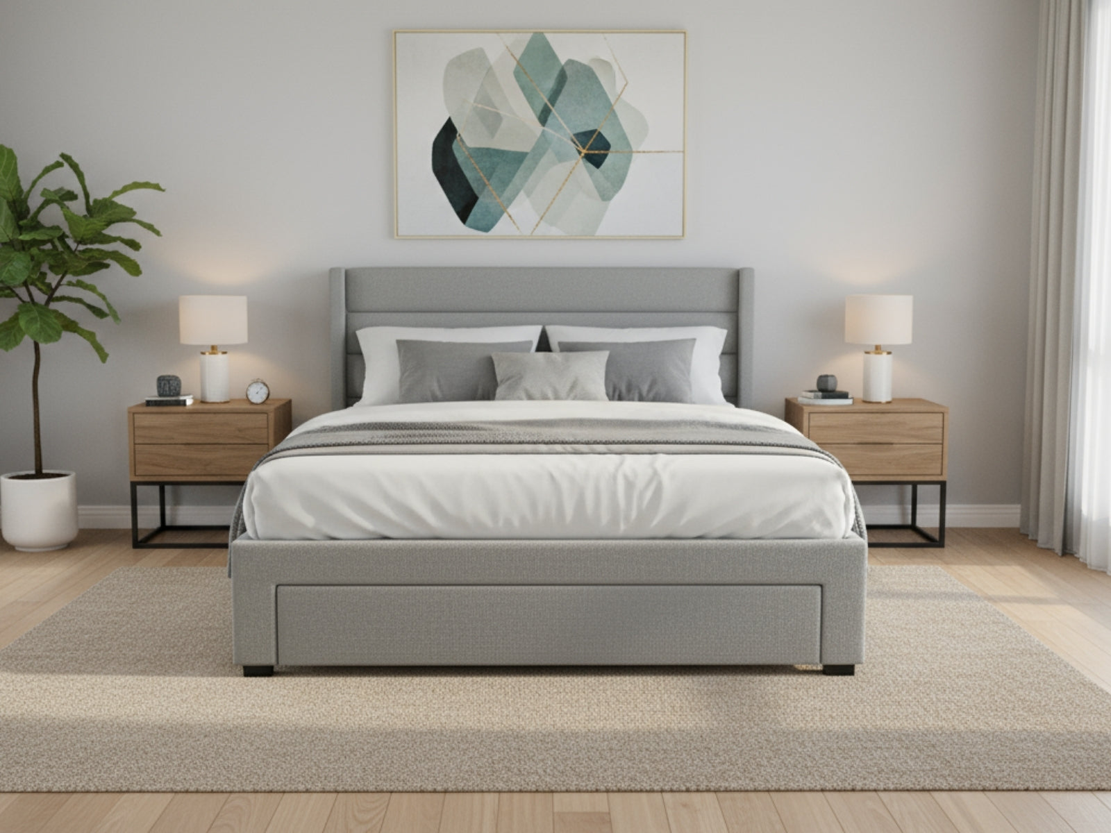 Coronado-A Bed Frame With Drawers - Double