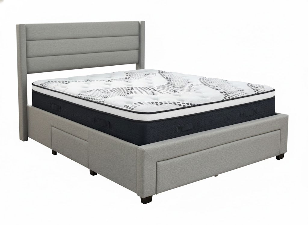 Coronado-A Bed Frame With Drawers & Euro Top Mattress J32 - Double