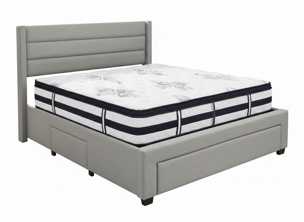 Coronado-A Bed Frame With Drawers & Euro Top Mattress K34 - Double