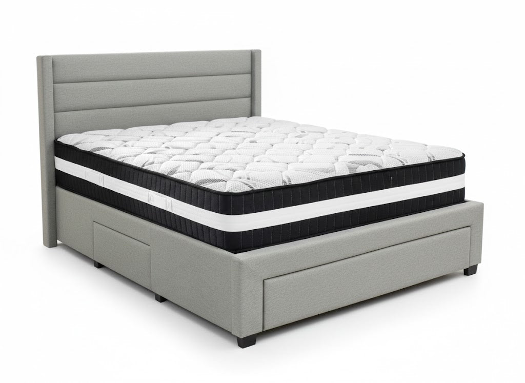 Coronado-A Bed Frame With Drawers & Euro Top Mattress L30 - Double