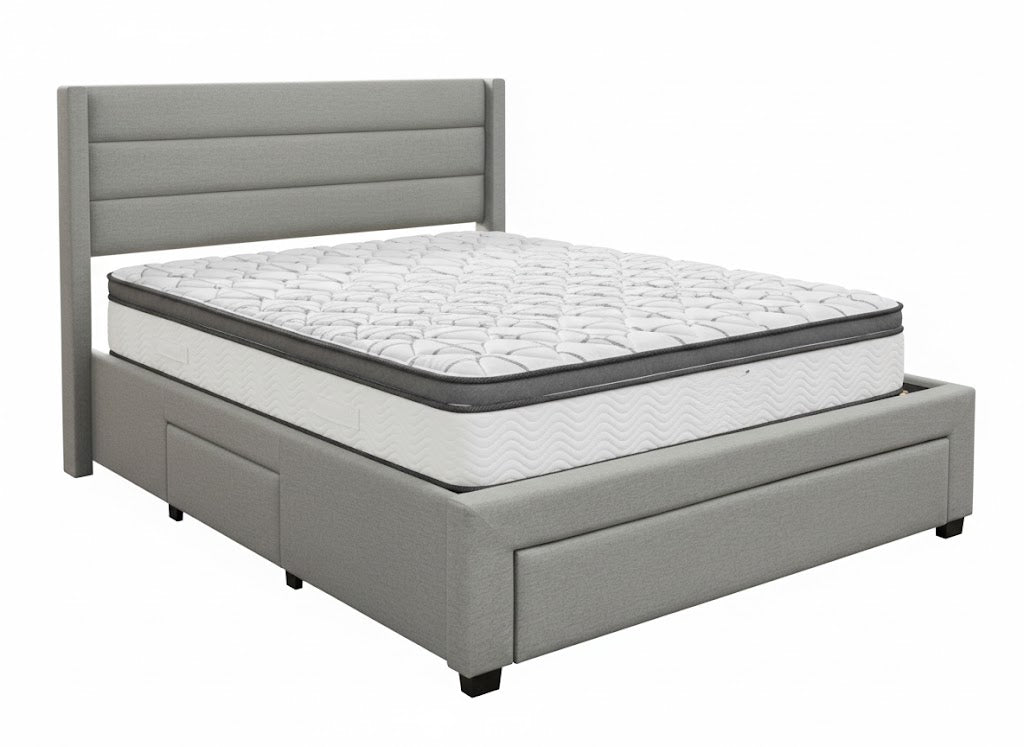 Coronado-A Bed Frame With Drawers & GEL30 Mattress - Double