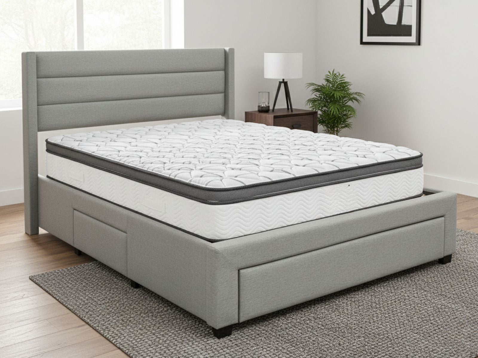 Coronado-A Bed Frame With Drawers & GEL30 Mattress - Double