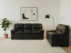 Braura PU Leather Sofa Set - Black