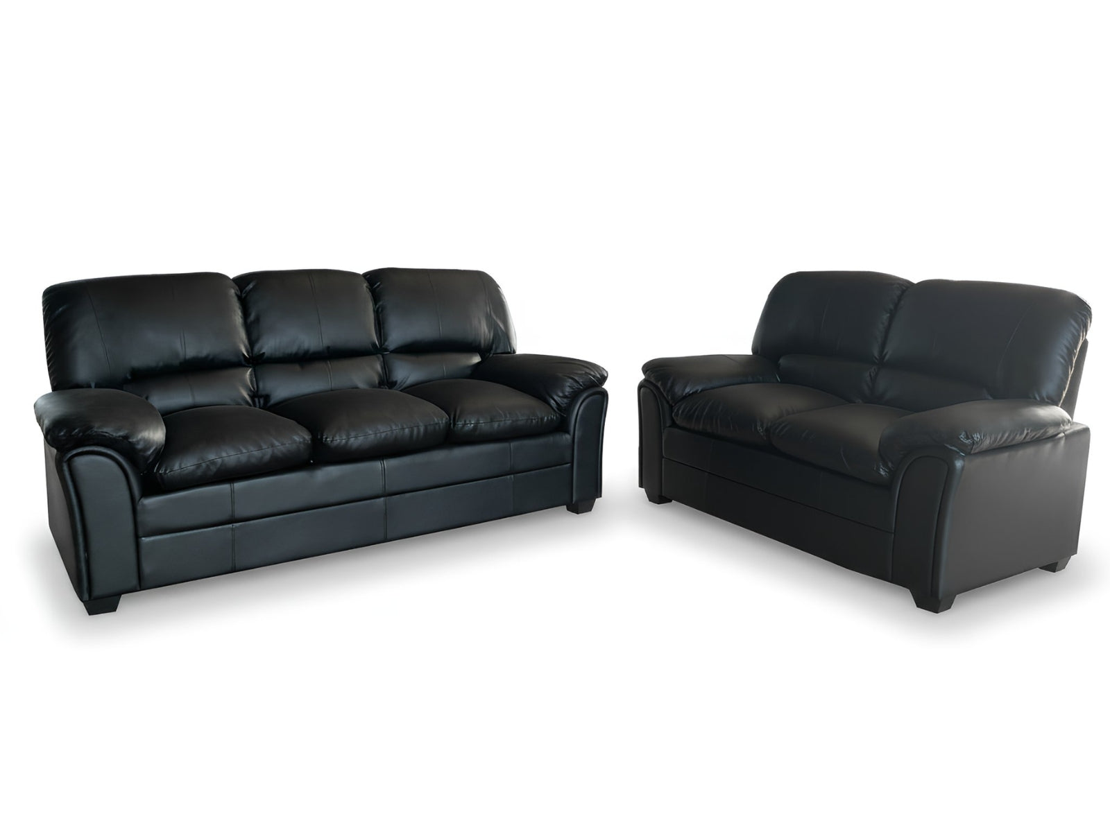 Braura PU Leather Sofa Set - Black