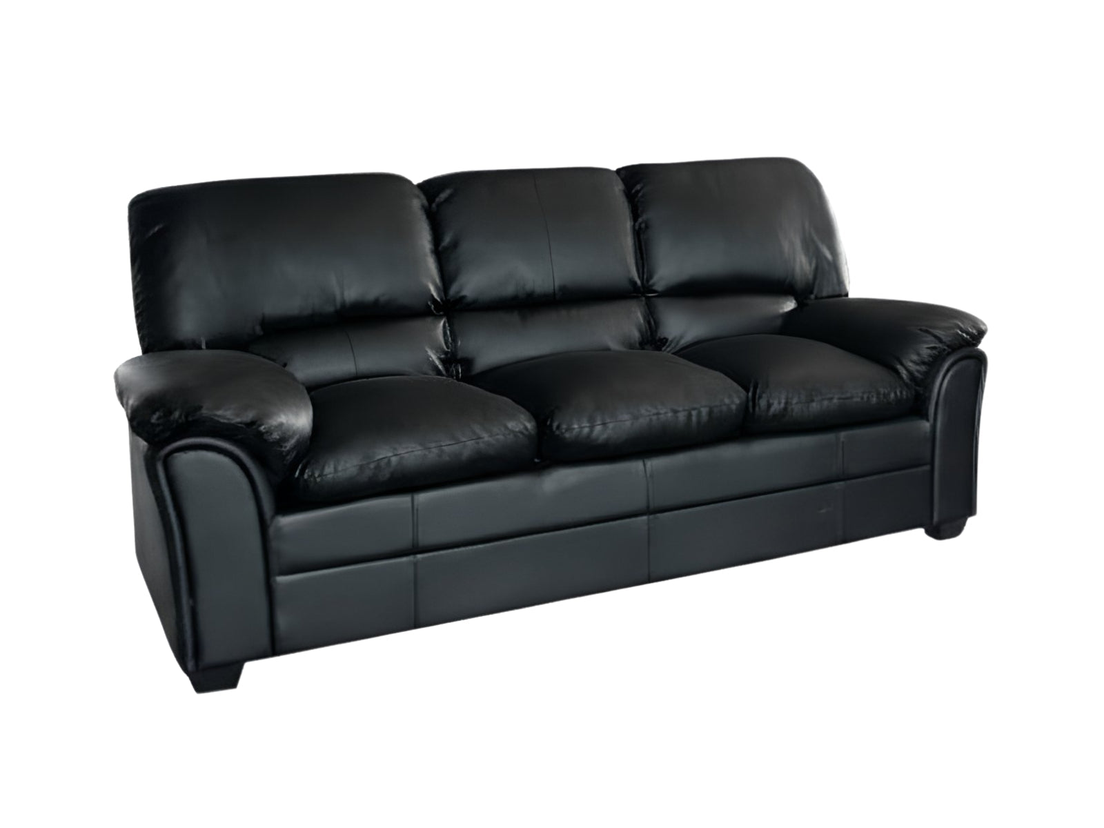 Braura PU Leather Sofa Set - Black