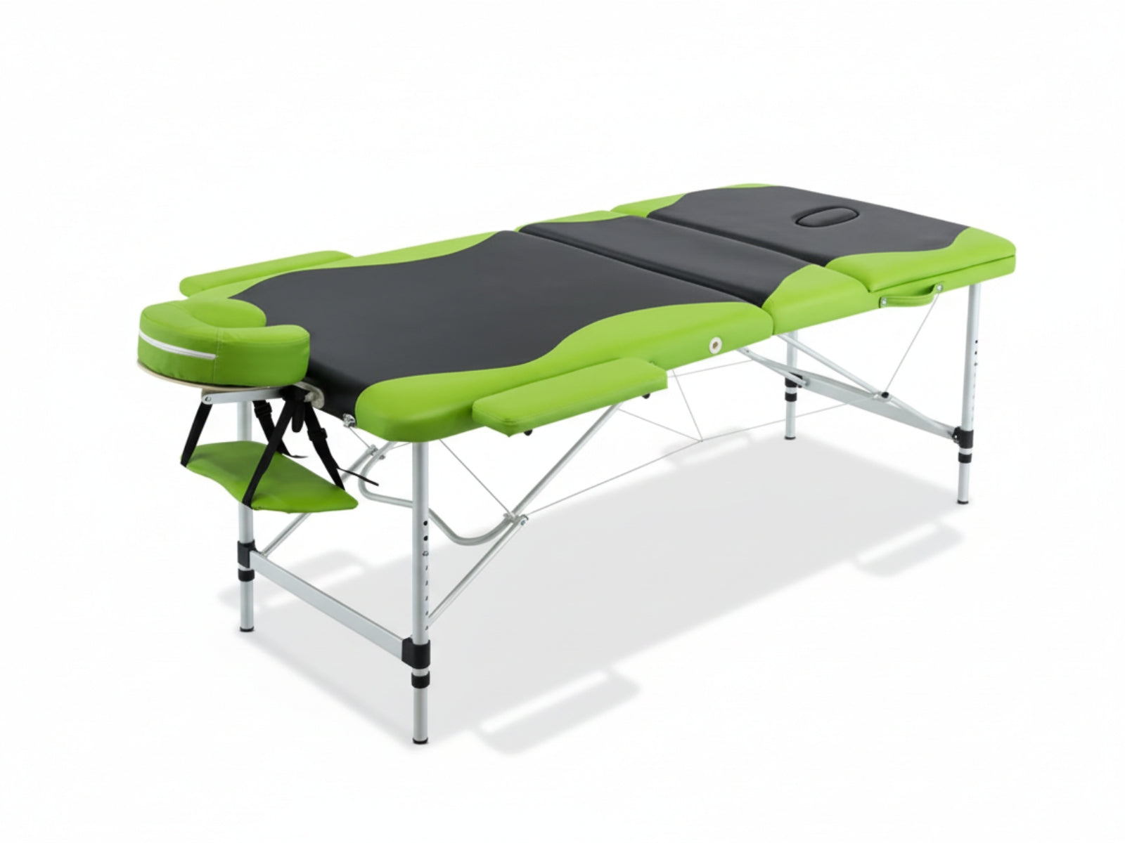3-Fold Portable Aluminum Massage Table - Green+Black