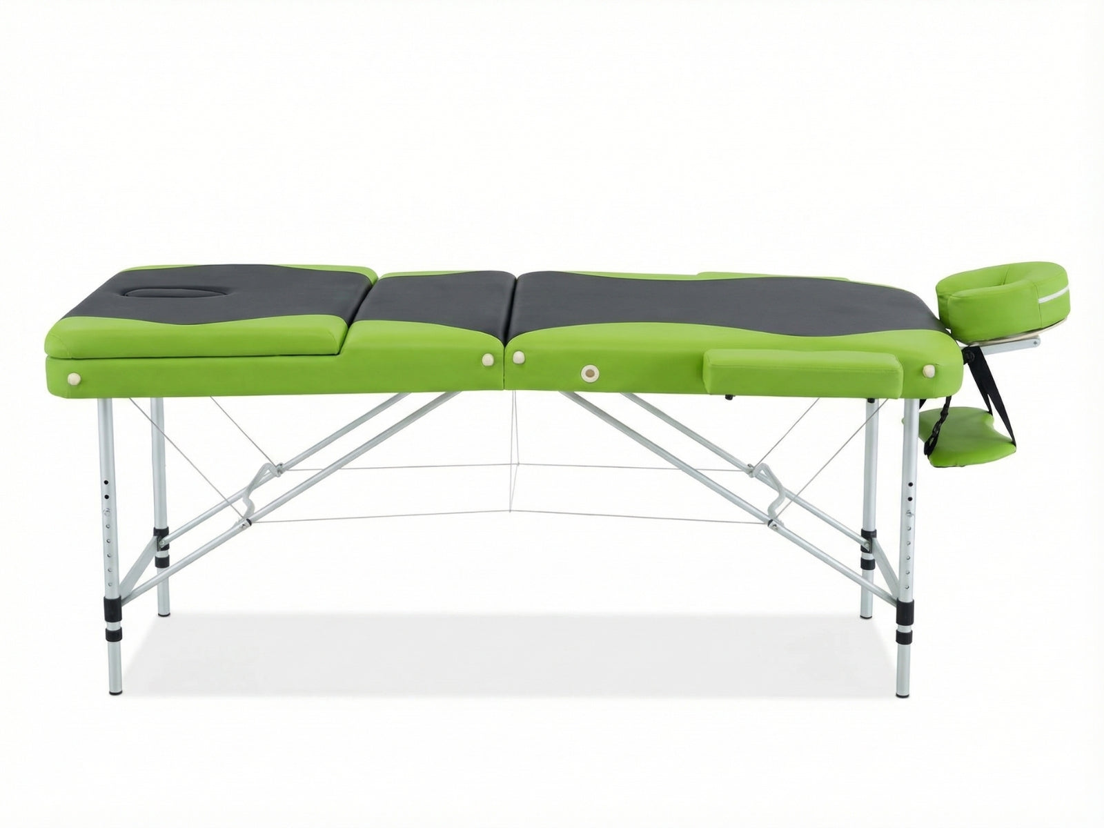 3-Fold Portable Aluminum Massage Table - Green+Black