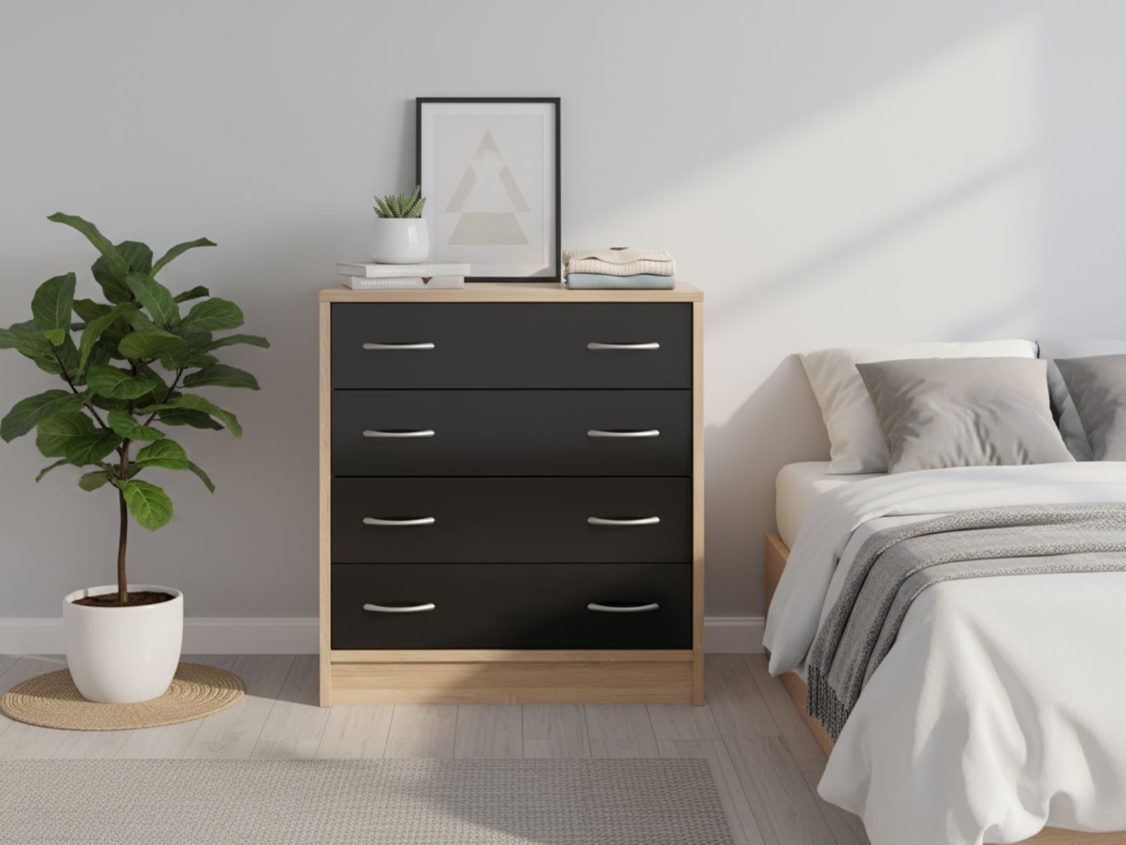 Bardalona 4-Drawer Chest - Gloss Black
