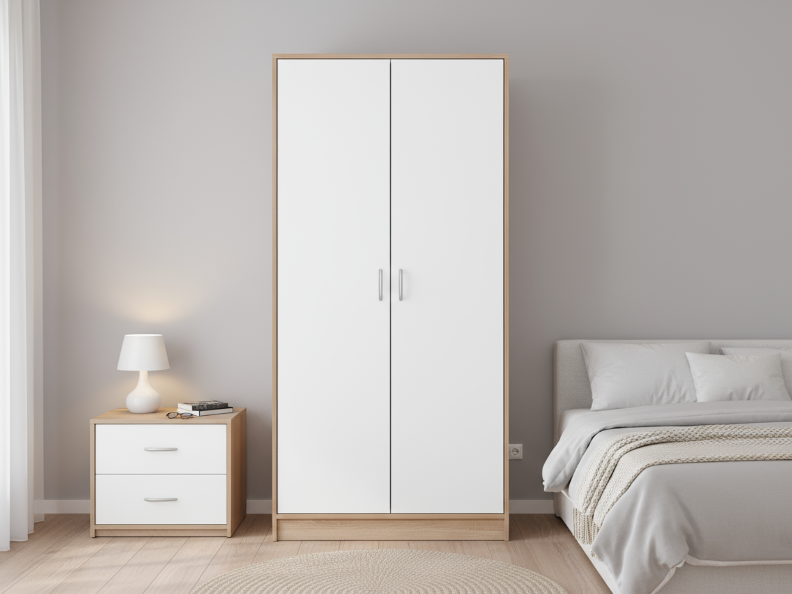 Bardalona 2-Door Wardrobe - Gloss White