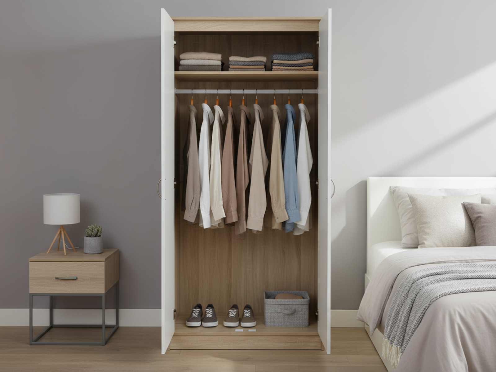 Bardalona 2-Door Wardrobe - Gloss White