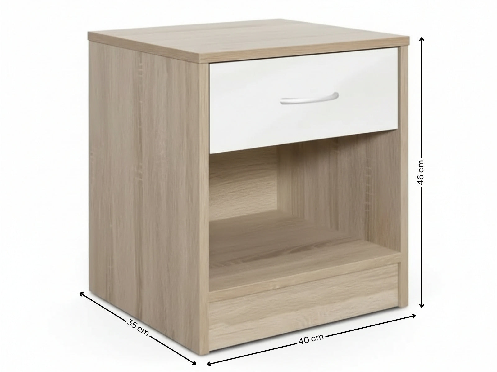 Bardalona Bedside Table - Gloss White