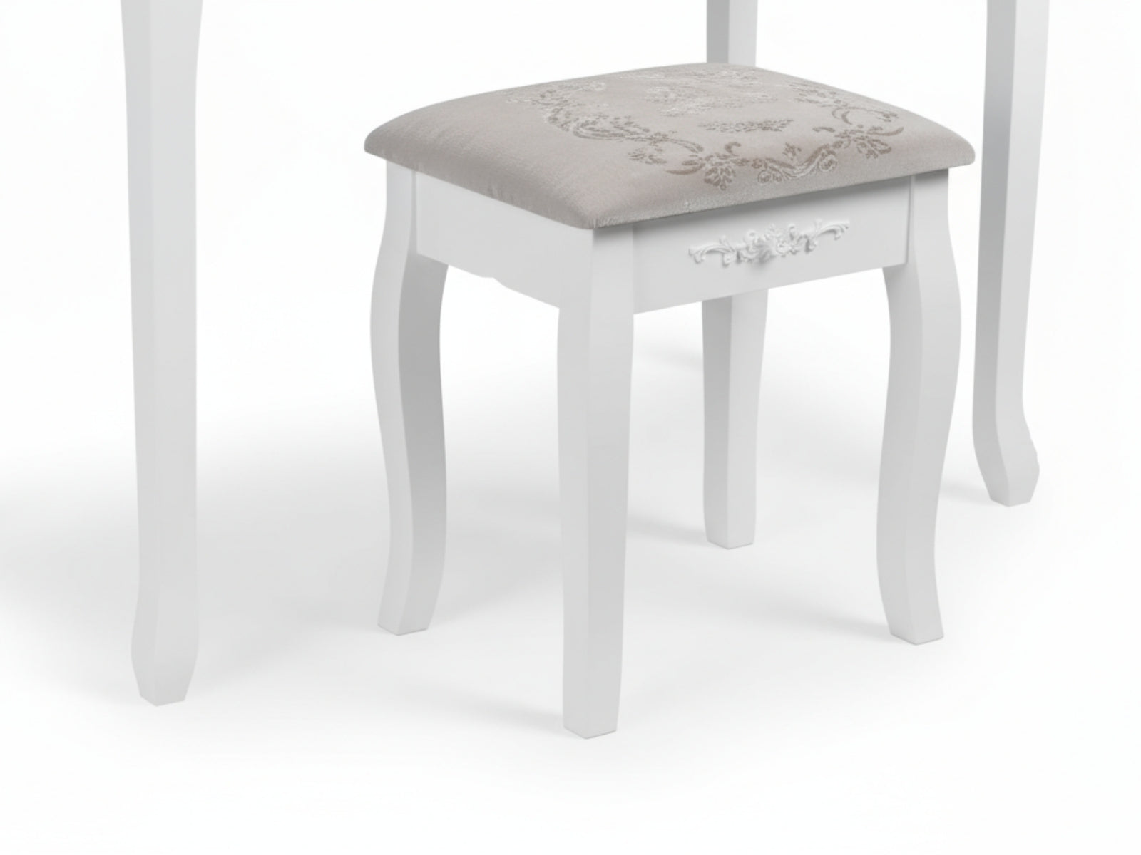 7-Drawer Dressing Table Set White - 90 cm