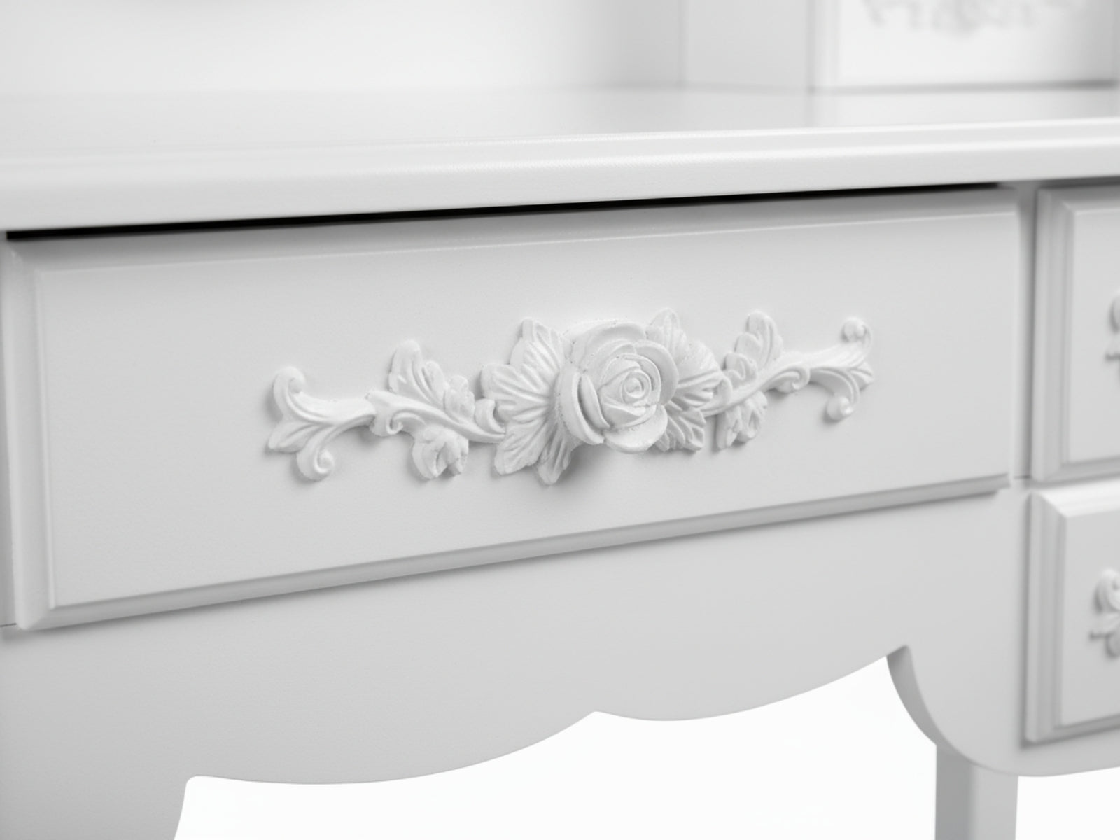 7-Drawer Dressing Table Set White - 90 cm