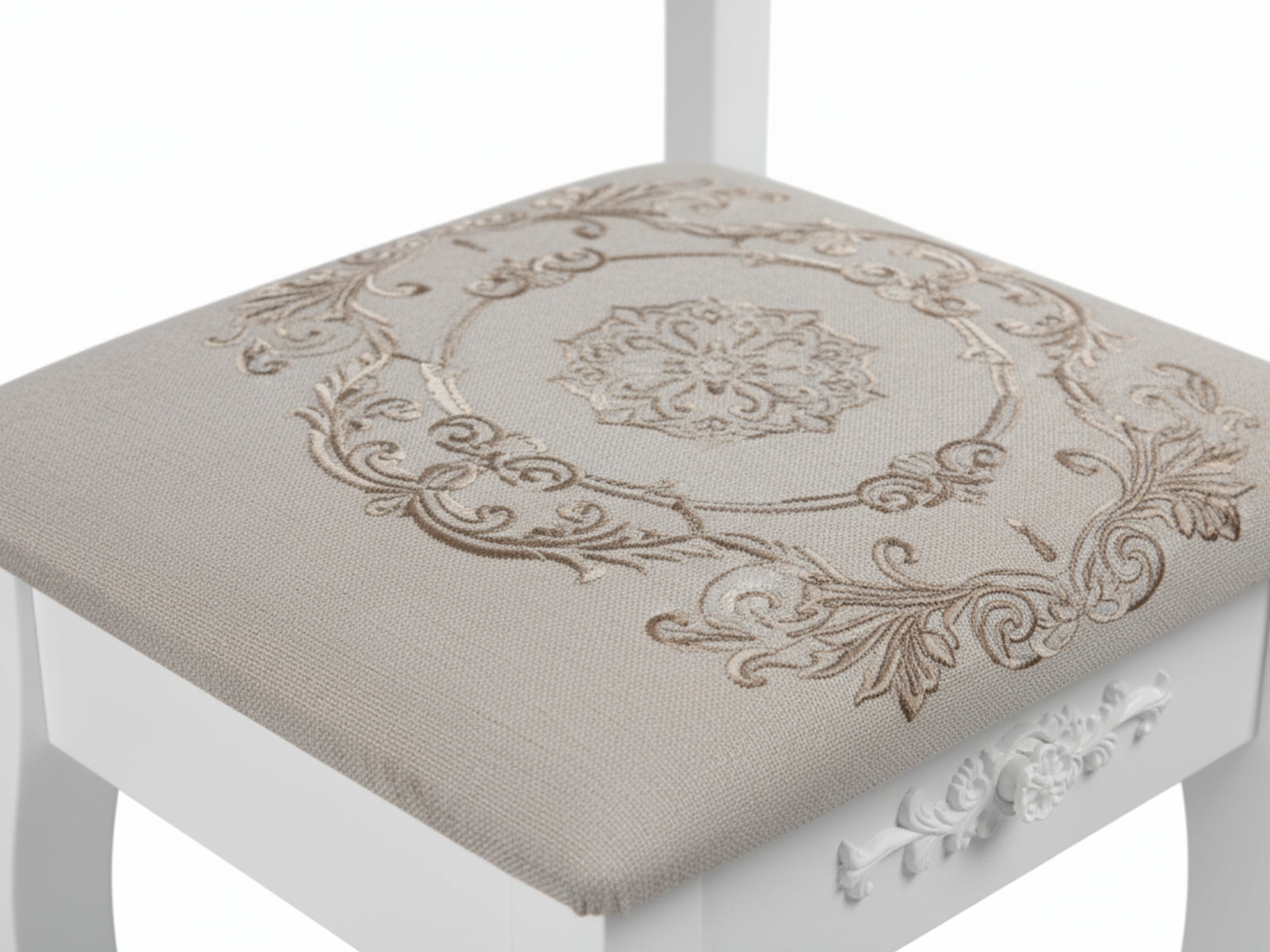 7-Drawer Dressing Table Set White - 90 cm