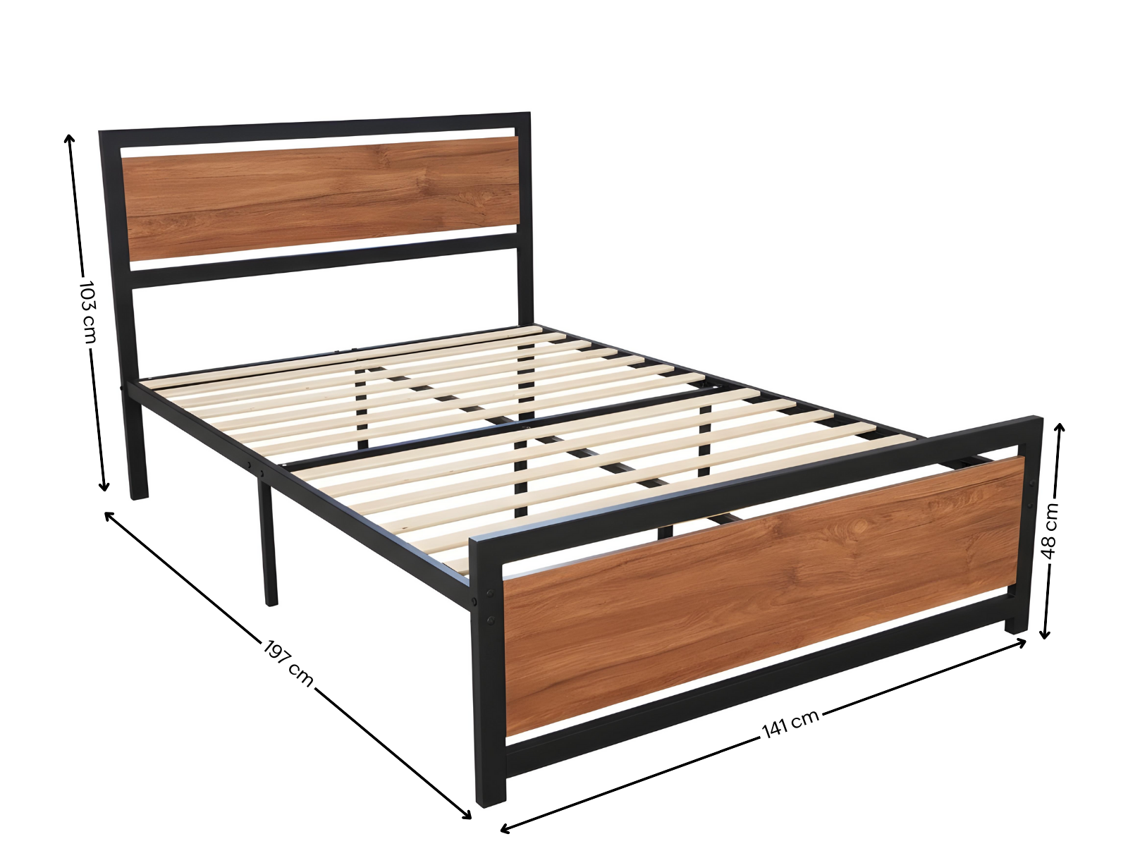 Bivio Metal Bed Frame - Double