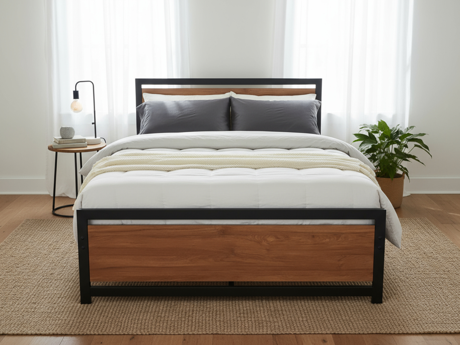 Bivio Metal Bed Frame - Double