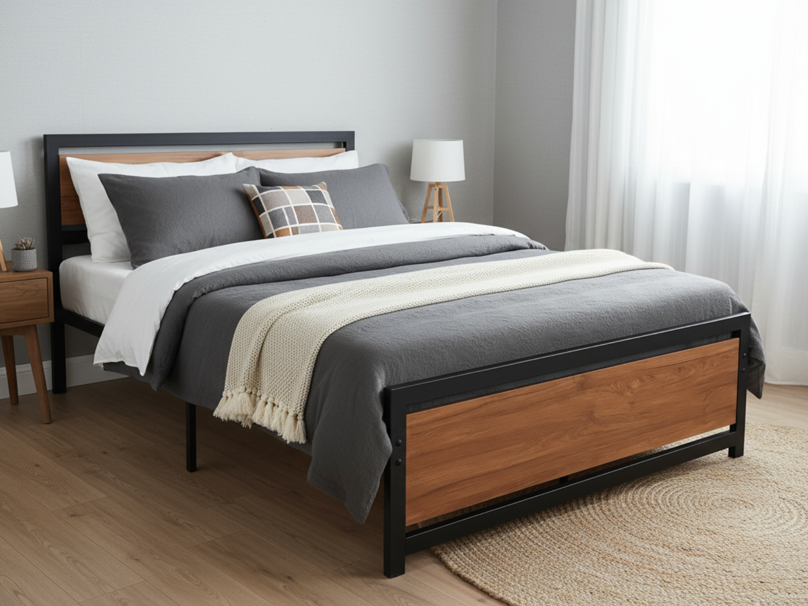 Bivio Metal Bed Frame - Double