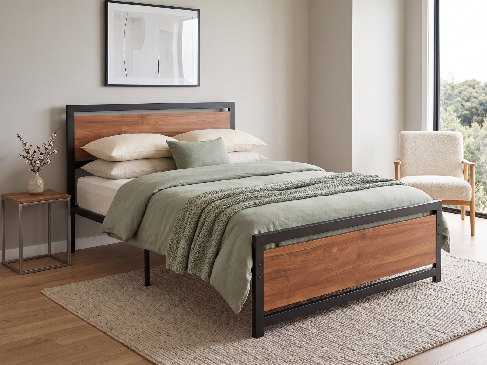 Bivio Metal Bed Frame - Double