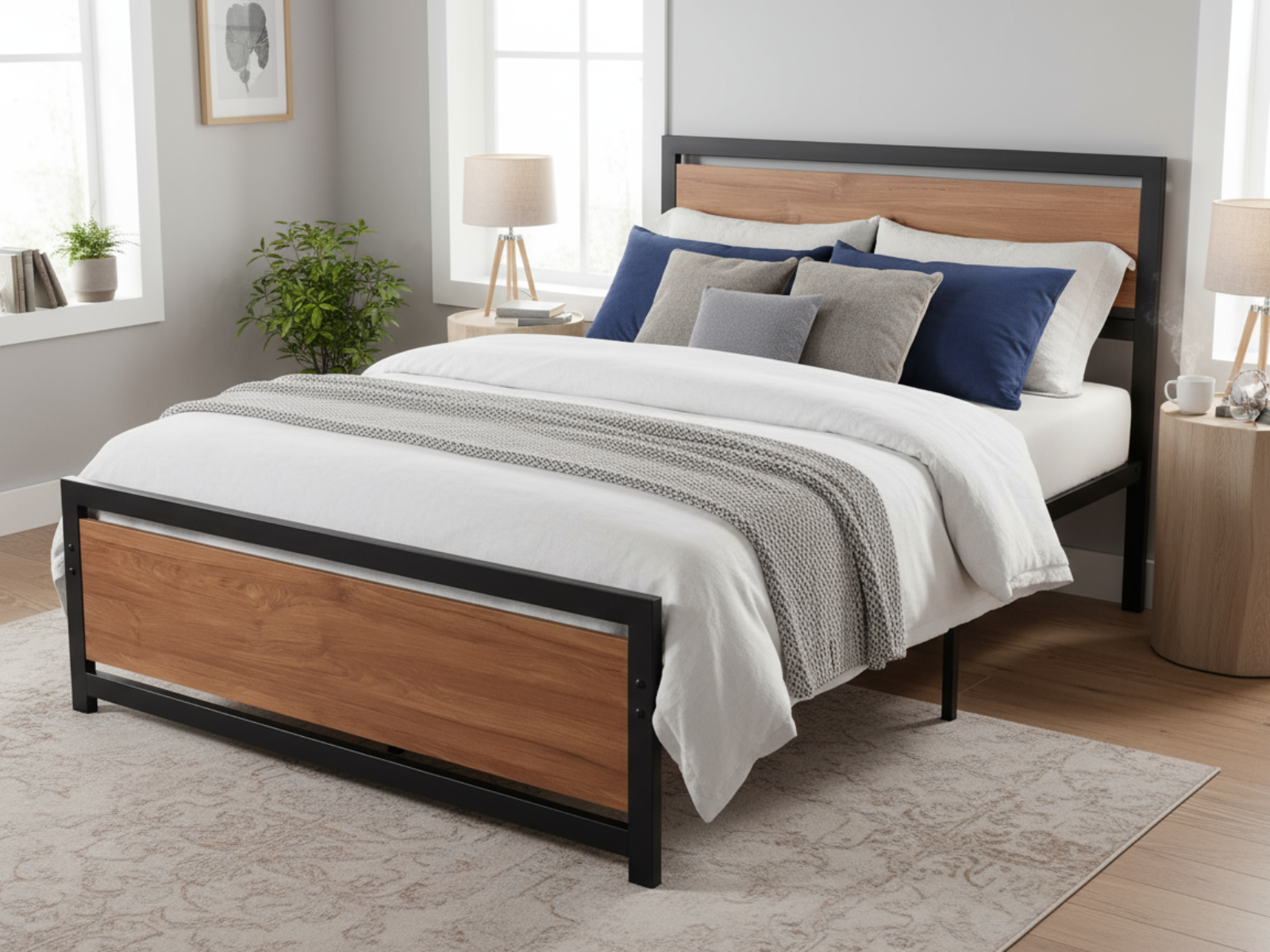 Bivio Metal Bed Frame - Double