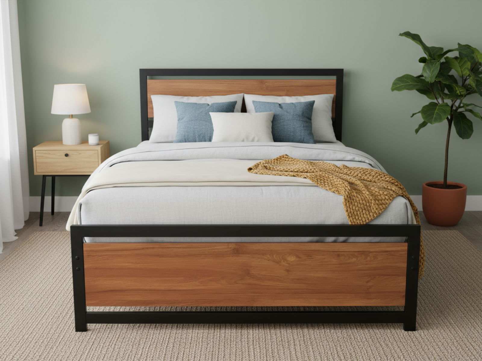 Bivio Metal Bed Frame - Queen