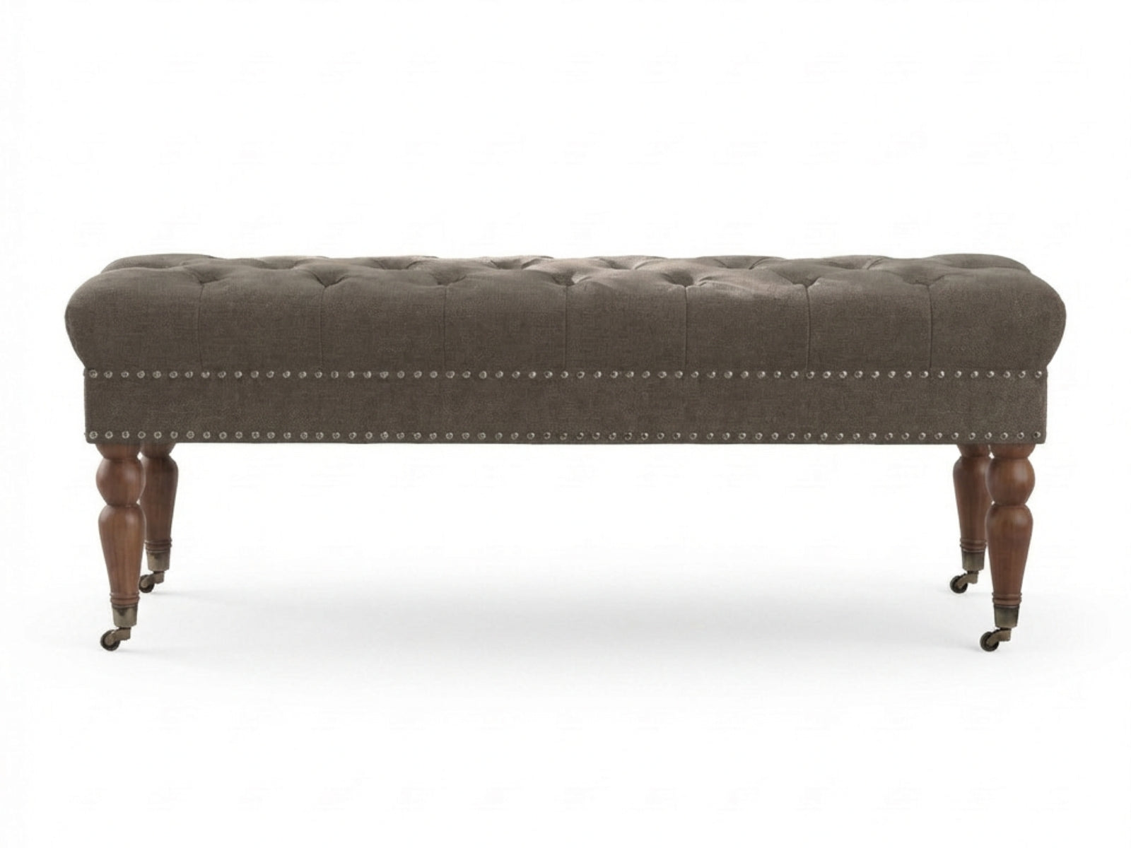 Bellay Linen Ottoman Bench - Brown