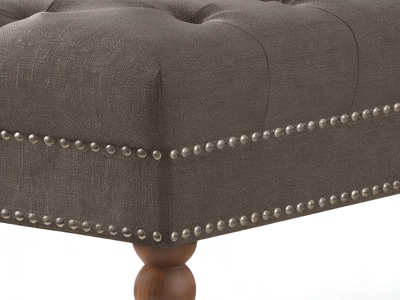 Bellay Linen Ottoman Bench - Brown