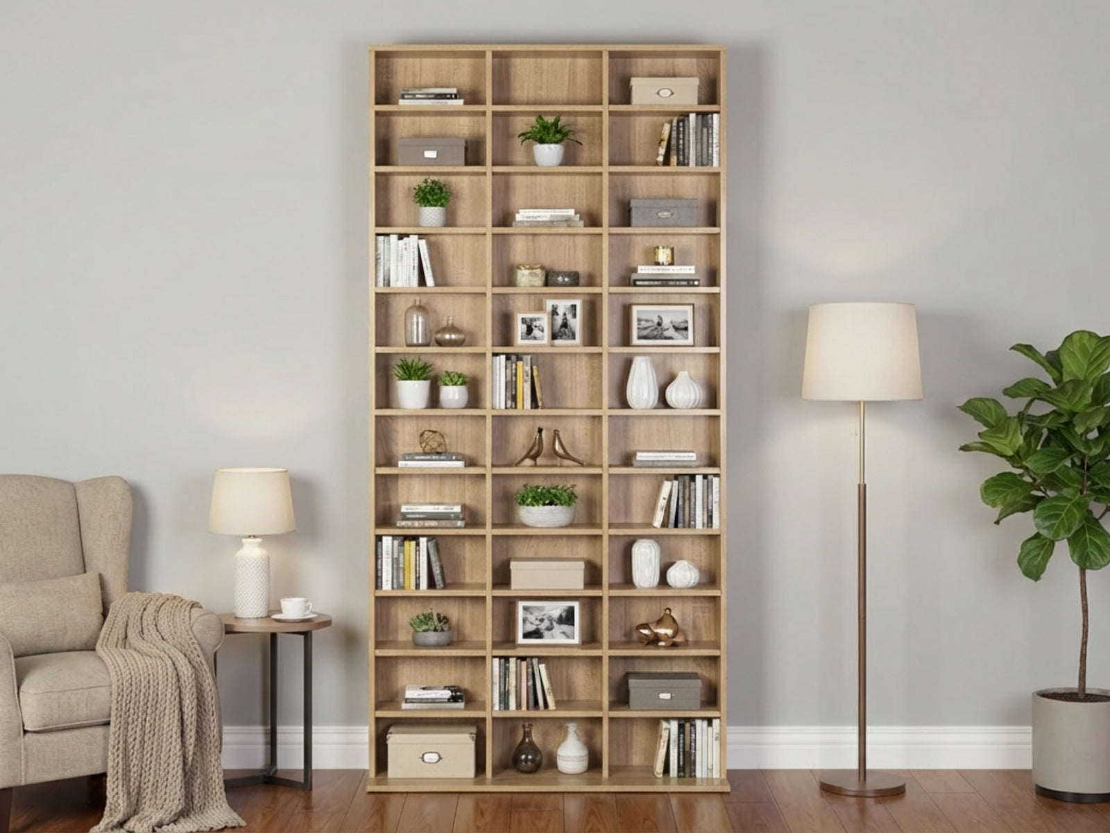 CD/DVD Storage Shelf - Natural Wood
